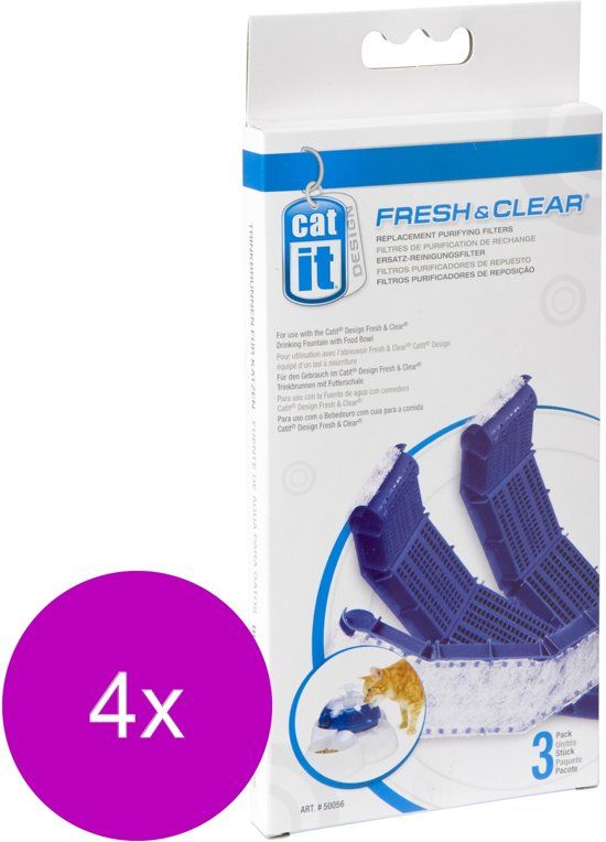Catit Filters Drinkfontein 3l - Kattendrinkbak - 4 x 3 stuks