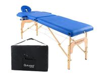 QUIRUMED Opvouwbaar massagebed van hout Easy 186 x 66 cm blauw