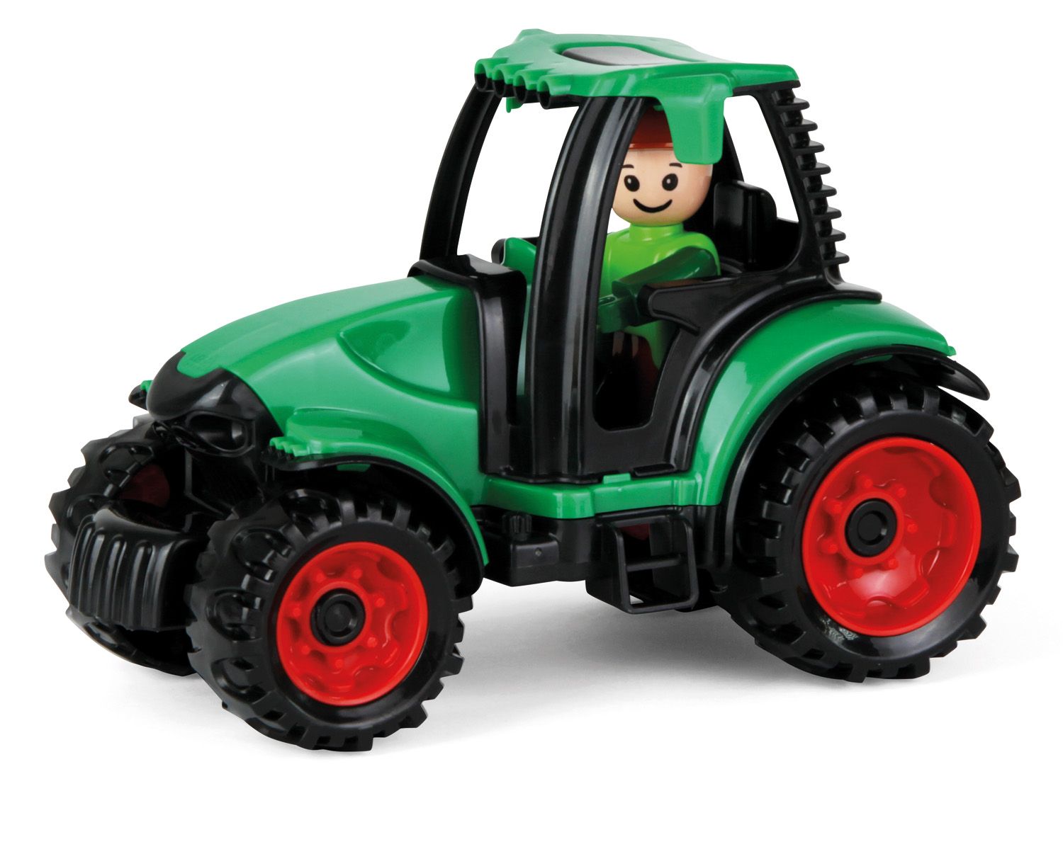 Lena Truckies Tractor 17cm - Speelgoedvoertuig - Zwart/Groen