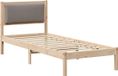 vidaXL Bedframe met hoofdeinde, taupe, 80 x 200 cm, massief grenenhout
