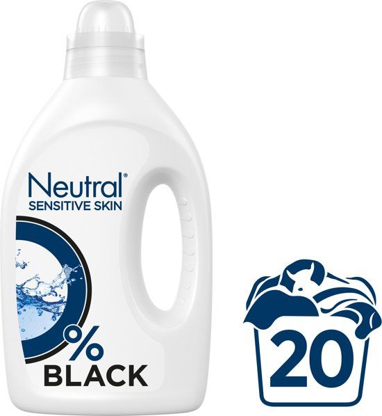 Neutral Vloeibaar Zwart Parfumvrij - 20 wasbeurten - Wasmiddel