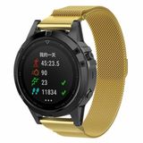 By Qubix Qubix Milanese Bandje - Goud - 26mm Quickfit - Geschikt voor Garmin Quatix 8 - 51mm