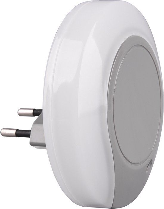 BES LED Trion Jiko Stekkerlamp - 0.4W - Warm Wit 3000K - Rond - Mat Grijs