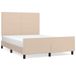 vidaXL Bedframe met hoofdbord, kunstleer, cappuccinokleurig, 140x200 cm