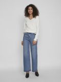 Vila Trui Viril L/s V-neck Knit Top-noos 14042769 White Alyssum Dames Maat - M