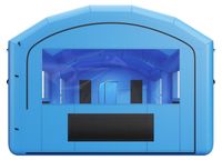 VEVOR Opblaasbare verfspuitcabine, 7 x 4 x 2,75 meter, draagbare spuitcabine met 550W+750W ventilatoren, groot filtermateriaal, omkleedruimte, boogvormige tent voor het spuiten, geschikt voor ATV's, motorfietsen, middelgrote meubels, blauw