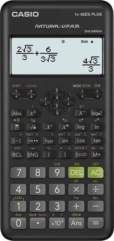 1799 Casio FX-82ES PLUS-2 Wetenschappelijke Rekenmachine Zwart