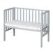 roba Bijzetbed 2-in-1 met matras Safe Asleep 45 x 90 cm en barrière, grijs hout, geschikt voor alle hoogtes van ouders, vanaf de geboorte, ombouwbaar tot bank tot 65 kg