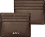 HUGO BOSS Porte-cartes en cuir Classic Smooth Card Holder Brown Marron