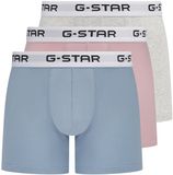 G-Star Heren Boxershorts Trunks ASH 3-Pack Blauw/Roze/Grijs - Maat L