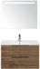 BES LED Seville Badmeubelset 80 cm - Tabacco Edge Greep - Wastafel Enjoy met Sence Spiegel