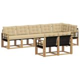 vidaXL - Buiten - bank - set - 8 - st - Wit - en - Beige