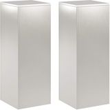 vidaXL Plantenstandaard 2 stuks zilver 30 x 30 x 80 cm Staal