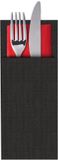 Westmark 6 Servet-/bestekzakjes, 24 x 9 cm, synthetisch weefsel, antraciet/zilver