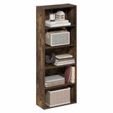 Furinno Basic 5-Tier Open Plank Boekenkast, Boekenplank, Opbergorganizer, 18,5 x 42,2 x 110,9 cm, Amber Pine
