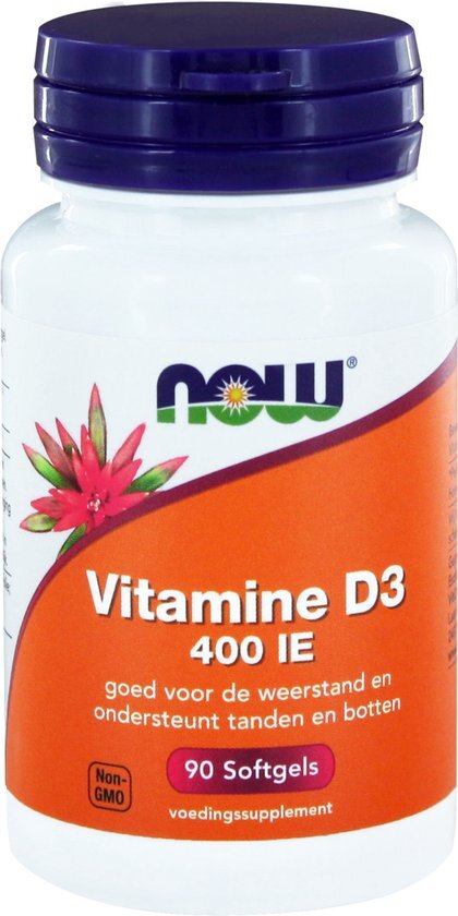 NOW Vitamine D3 400 IE Softgels 90st