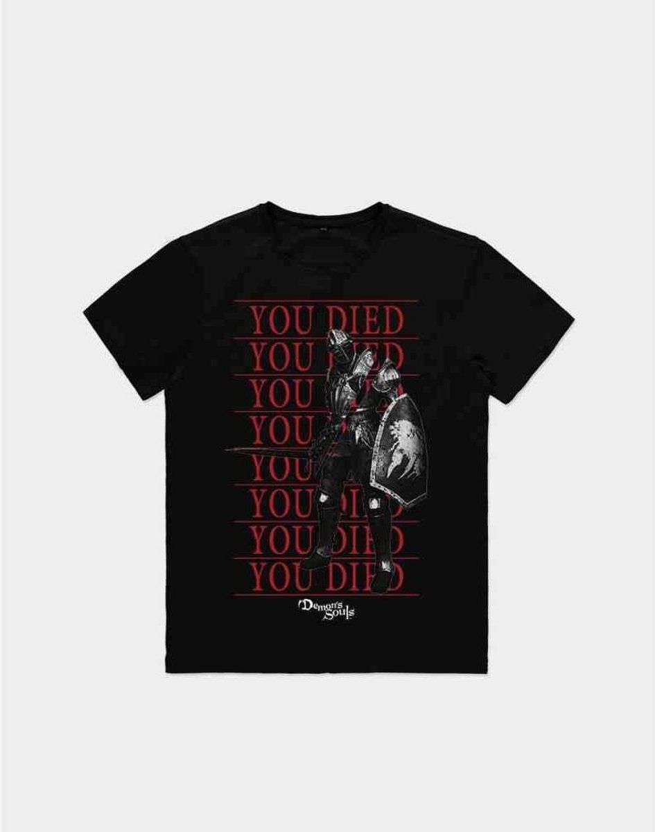 Difuzed Demon's Souls Heren T-shirt - Zwart - S - You Died Knight