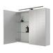 Planetmöbel Spiegelkast ARIA 80 cm Wit-Grijs met Zwarte LED Lamp