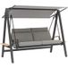 Proloisirs Balancelle Dandy - Aluminium Époxy / Accoudoirs Teck Fsc / Coussin Olefin - Graphite