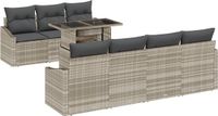 vidaXL Banc de jardin 8 pièces gris clair polyrattan