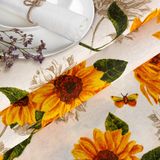 ANRO Tafelkleed Zonnebloemen Meerkleurig Rond Ø120cm Rechte rand Afwasbaar Waterafstotend