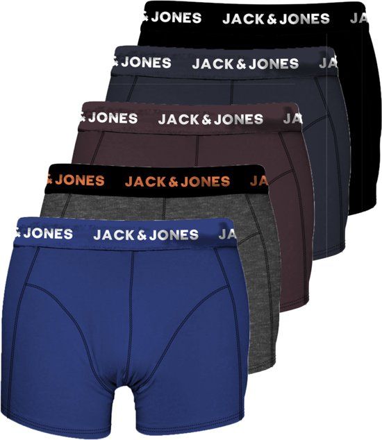 Jack & Jones Heren 5-Pack Boxers - Black - Maat S