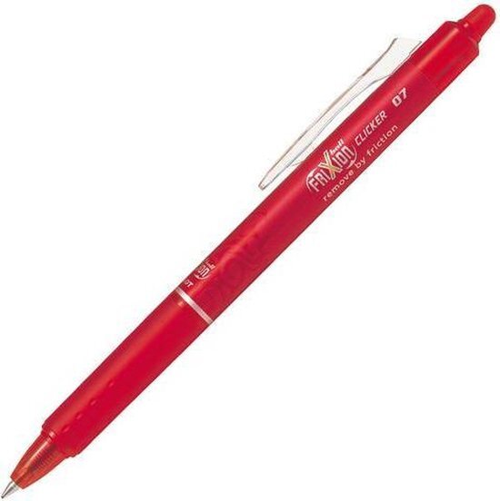 Pilot FriXion Ballpen 0.7mm Clicker  – Doos van 12 stuks - Rood