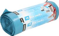 Papstar Afvalzakken/Vuilniszakken - 15 stuks - 240 liter - Blauw