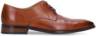 Manfield - Heren - Cognac leren veterschoenen - Maat 46