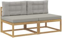 vidaXL - 2 - Stuk - Buiten - Midden - Sofa - Polyester - Wit