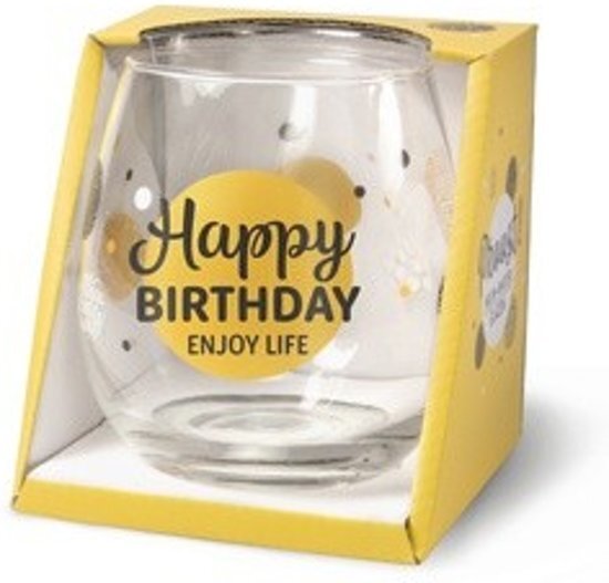 Miko Products Wijn - Waterglas Happy Birthday Proost