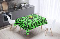 Bonamaison Tafelkleed, Anti-Mold, Sneldrogend, Waterdicht, 100% Polyester Tafellaken, Neon groene rook, 140 x 140 Cm