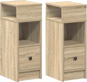 vidaXL Nachtkastjes 2 st met lade 25x31x66 cm sonoma eikenkleurig