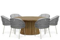 Santika Furniture Santika Pebble/Fungo 180 cm dining tuinset 7-delig