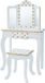 Teamson Kids Houten Kaptafel Kinderen - Tafel en Stoel Set - Polka Dot - Wit/Goud