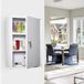 Armoire de toilette murale en métal blanc 2 portes verrouillables, 3 étagères réglables, dimensions 40x18x60 cm, avec serrure et 2 clés, idéale salle de bain.