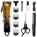 LFQ-SHARPX Tondeuse à cheveux et tondeuse à barbe électrique - Rechargeable par USB - Moteur rotatif - Lame en acier inoxydable - Longueur de coupe jusqu'à 0,5 mm - Couleur or