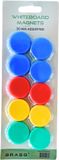 BRASQ Magneten assorti - Diameter 3cm, geassorteerde kleuren, doos met 10 stuks