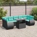 Maison Exclusive - Salon de jardin 8 pièces avec coussins, rotin synthétique noir
