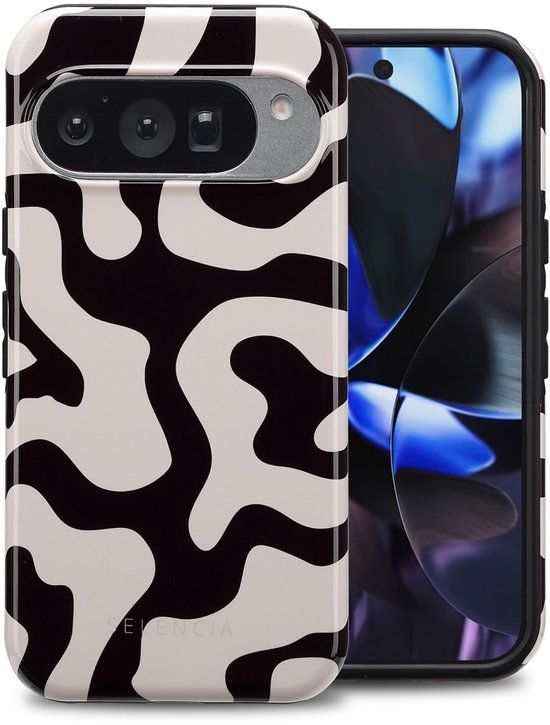 Selencia Hoesje - Geschikt voor Google Pixel 10 / Google Pixel 10 Pro - Backcover - Art Wave Black
