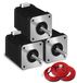 Moteur pas à pas NEMA 17, 42x60 mm, 1,5 A, 3,8 V, 2 phases, 4 fils, 3 pièces