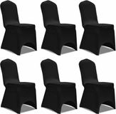 vidaXL Stoelhoes stretch zwart (6 stuks)