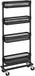 Shenzhen Haorui Industrial Technology Co., Ltd. Chariot de ménage fin et robuste - 13,5 cm de large - Avec 4 paniers en maille réglables et roulettes - Noir