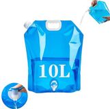 Conteneur d'eau pliable - 10 litres - avec robinet - anneau de fermeture - sans BPA - poche d'eau flexible - sac d'eau potable portable pour situations d'urgence - réserve d'urgence pour le camping