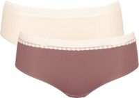 Sloggi Women GO Ribbed R Hipster (2-pack) - dames slip - lichtbruin en ecru