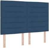 vidaXL Boxspringbed met matras met hoofdbord Blauw 190 x 140 cm Stof