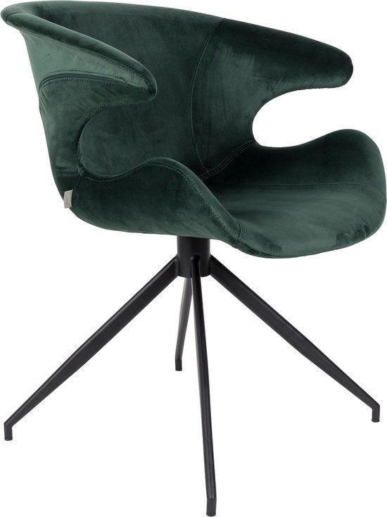 Zuiver Mia Eetkamerstoelen - Set van 2 - Groen - Met armleuning