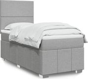 Maison Exclusive - Sommier à lattes de lit avec matelas gris clair 90x200 cm tissu