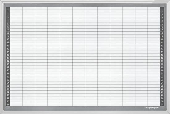 Magnnetoplan maandelijkse planner Plantafel CC-92x62,5 cm (BXH) 7-daagse week aluminium frame