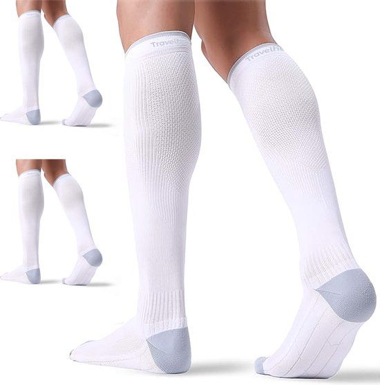 Travelhawk Compressiekousen Wit - 3 Stuks - L/XL